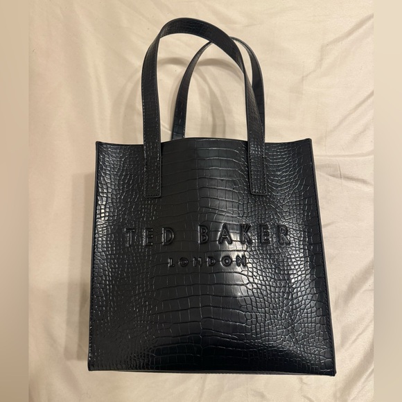 Ted Baker Handbags - 👜NWOT Ted Baker Black Croc-Embossed Small Tote